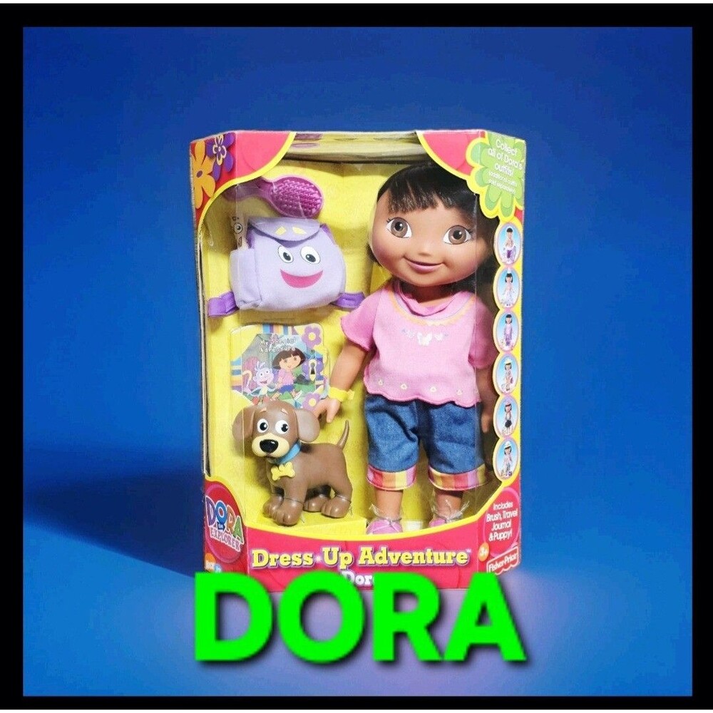 2003 Fisher-Price 🌟 DORA the EXPLORER Dress Up Adventure DOLL 15 dog SEALED NEW